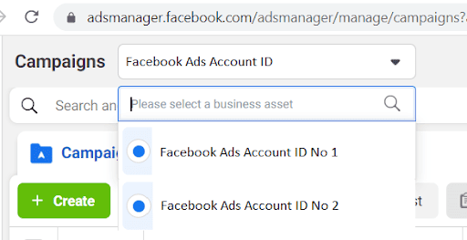 Create Facebook ads manager