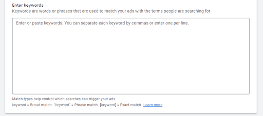 Google ads Malaysia and choose keywords