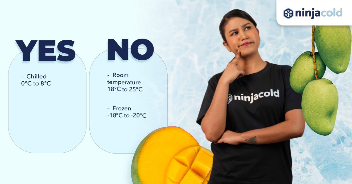the recommended temperature for cold chain delivery of harum manis in malaysia