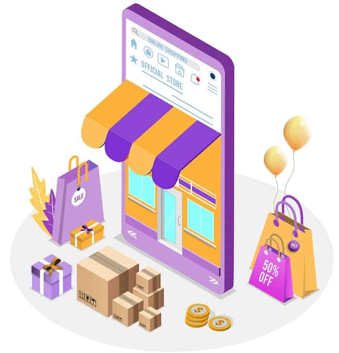 Shopping And Payment Online Process On Computer, Smartphone And