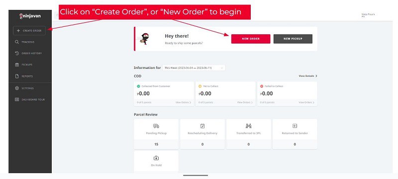 Creat Order Ninja Dashboard