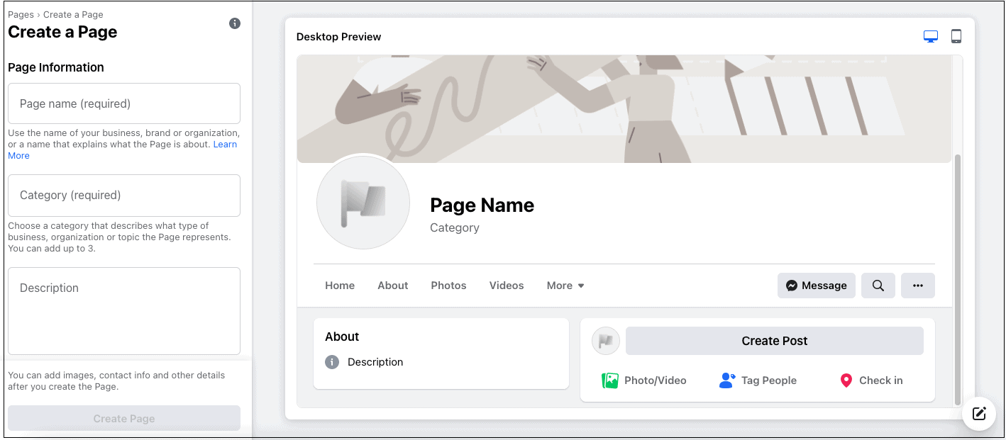 Facebook business page